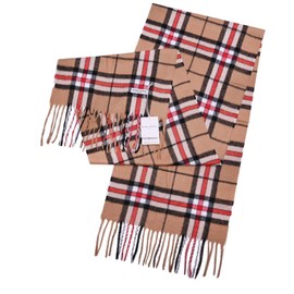 Basic Sense Classic Scottish Tartan Winter Scarf - Super Soft & Warm, Traditional Check Design for Men & Women, Beige