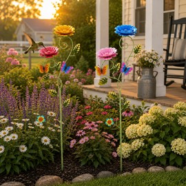 Butterfly Watering Station Garden Stakes Set of 2