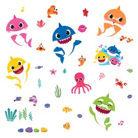 RoomMates RMK4303SCS - Calcomanías de pared para pelar y pegar de tiburón bebé