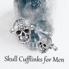 Skull Cufflinks for Men Sterling Silver Skull Cuff Links Skull