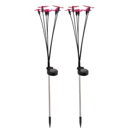 Ideaworks Solar Swaying Firefly Stakes Set of 2 Butteryfly