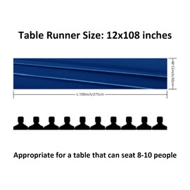 Flohar 12Pack Table Runner 12 x 108 Inches Satin Silk Table Runner for Wedding, Birthday Party, Banquets, Graduations Decoration, fit Rectange and Round Table-Royal Blue
