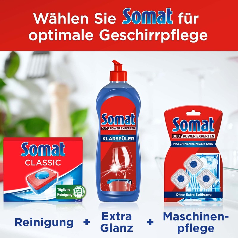 Somat Classic Dishwasher Tabs (36 Tabs), Dish Rinse Tabs for