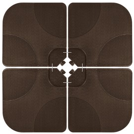 Best Choice Products 4-Piece 155lb Capacity Heavy-Duty Cantilever Offset Patio Umbrella Stand Square Base Plate Set w/Easy-Fill Spouts for Water or Sand - Brown