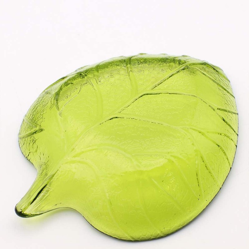 Tomo Corporation Glass Leaf Plate, Aqua Blue