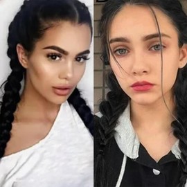 Natural Hair Ponytail Extension, 2pcs Braided Ponytail Extensions Soft Synthetic Natural Hair Pieces for Women Girls Daily Wear (Black)