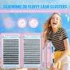 Silkiwinki 3D Fluffy Individual Lashes Book 336PCS Cluster Lashes Kit