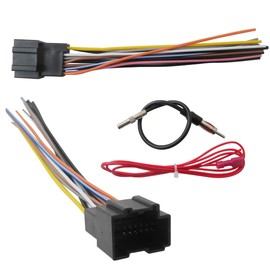 Upgraded Radio Wiring Harness w/Antenna Adapter, Stereo CD Player Receiver Wire Cable Adapter Fits for 2006-2011 Chevy HHR