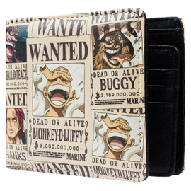 One Piece Wallet for Boys Men & Kids, Faux Leather Card Cases & Money Organisers, Slim Manga Teens Accessories & Anime Gifts (Beige)
