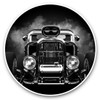2 x 7.5cm Vinyl Stickers - American Hot Rod Front