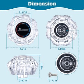 Dreyoo Shower Faucet Handle Replacement for 940-240, Shower Faucet Handle Compatible with Price Pfister Old Style Avante Series, Shower Knob Replacement for Single Handle Tub Faucet, Clear Acrylic