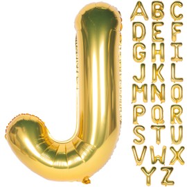 Letter Balloons 40 Inch Giant Jumbo Helium Foil Mylar for Party Decorations Gold J