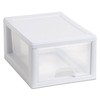 Sterilite 18-Pack Stacking Drawers, Clear Storage Closet Organizer, White Frame,