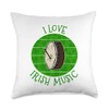 St Patrick's Day Bodhran, I Love Irish Music, Percussionist Throw