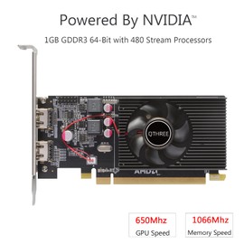 QTHREE Radeon HD 6570 Low Profile Graphics Card,Dual HDMI,1GB,GDDR3,64-Bits,Desktop Video Card for PC Gaming,PCI-Express X16,Computer GPU