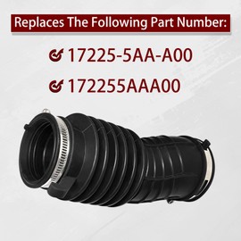 17225-5AA-A00 Engine Air Intake Hose Tube with Clamps Compatible with 2016-2021 Honda Civic L4 1.5L Replace 172255AAA00