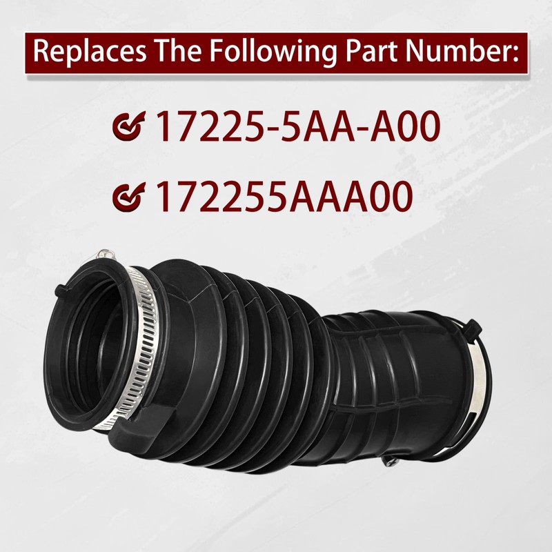 17225-5AA-A00 Engine Air Intake Hose Tube with Clamps Compatible with