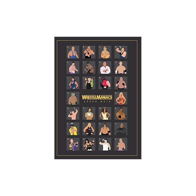 2000s Wrestling Quiz Card Blank Birthday Fathers Day Christmas Card