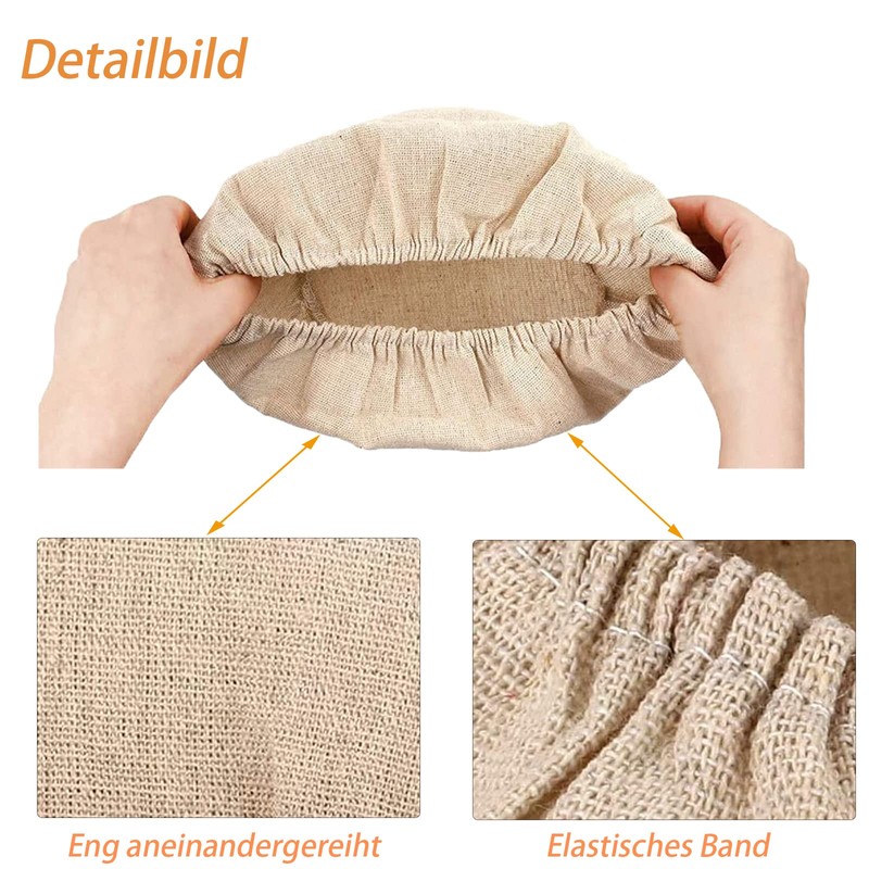 Bread Proofing Cloth, Pack of 4 Round Linen Insert, 23
