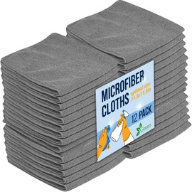 GREEN LIFESTYLE Microfiber Cleaning Cloth 600 Pack, Borderless Microfiber Towels Cleaning, Rags for Cleaning, Car Microfiber Towel, Drying Towels for Сars, Car Wash Towels (11.5" x 11.5", Grey)