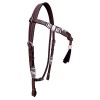 RSI Western Headstall Horse Hair Light Leather Rawhide Futurity Knot