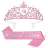 Araluky Pink Happy 18th Birthday Decorations for Girls, 18th Brthday