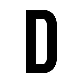 Vinyl Wall Art Decal - Large Alphabet Single Letter D - 12" x 6" - Personalize Individual Set DYI Home Door Laptop Window Luggage Notebook Work Office Party Decor (D, Black)