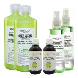 Florigan Shampoo Bergamota 1lt Kit 2 + 2 Tónico Capilar + 2 Aceite