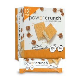 Power Crunch Power Crunch Protein Wafer Bars, High Protein Snacks with Delicious Taste, Salted Caramel, 1.4 Ounce (12 Count)