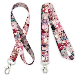 Zero Two Anime Lanyard, White, Large