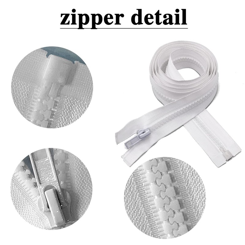 Sawoake 2PCS #5 44 Inch Separating Jacket Zippers for Sewing