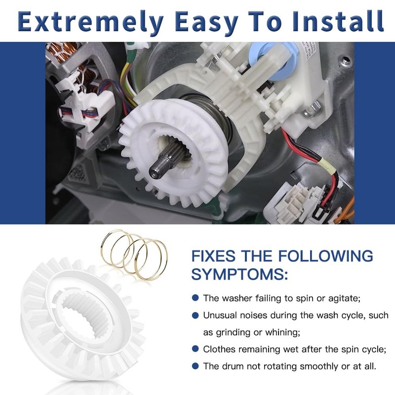 Upgraded WH05X24185 Washing Machine Clutch & WH01X24434 Washer Spring fit