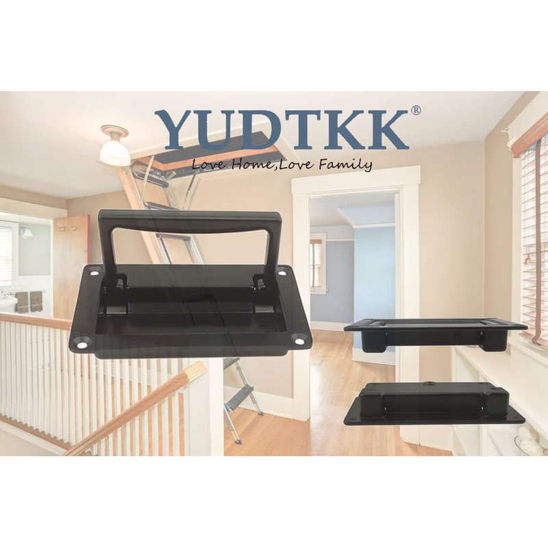 YUDTKK Zinc Alloy Recessed Pull Handle Container Handle Black Flush