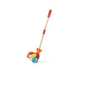 Hape Lilly Musical Push Along | Wooden Push Along Baby Walking Bird, Playful Kids Toy with Detachable Stick, Multicolor, 22.05 Inch