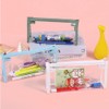 Pencil Case, 22.5CM Clear Large Pouch Pen Holder, Preppy School