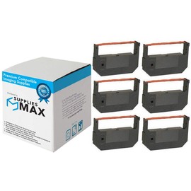 SuppliesMAX Compatible Replacement for Standard Register TE-1602/1603 Lister Black/Red Printer Ribbons (6/PK) (88100022)