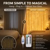 USB LED Curtain String Lights with Remote, 8 Modes Copper