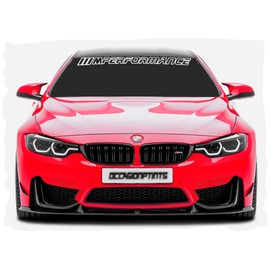 Bimmer Performance Windshield Banner Outline Vinyl Decals Stickers - Vehicle Sun Visor Strip, Sun Shade, Decal, Sticker - Premium Quality Accessories for a Bimmer Look