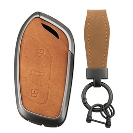 TECART Intelligent Car Key Case Fits MG Morris Garages MG4 MG5 MG6 ZS EV EZS HS EHS EHS Protective Case Fits Roewe RX5 RX3 RX8 ERX5 EI5 i6 i5 Key Case 3 Buttons Brown