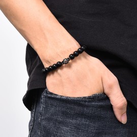 SUNSH Bracelet Man I Love You 100 Languages Bracelet Projection Natural Stone Gift for Boyfriend Husband Valentine's Day Birthday Gift Anniversary Gift Christmas, Length:, Bead