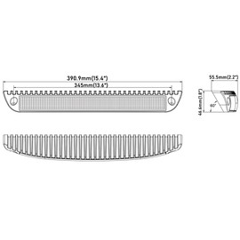 Raycharm 15.4" RV Low-Profile LED Work Light Fixture, 40° Down Angle Focused Flood Beam, 6000K Cool-White, High Light-Output Low Ampere, Aluminum Housing Black Finish, 12V/24V, 1-Pack