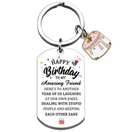 FAFQBING Best Birthday Gifts for Best Friend Women Charm Keychain for Teen Girls Boys Amazing Birthday Gift for Bestie Friends Unique Friendship Keychains Gifts for Her Him