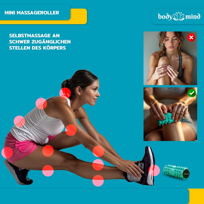 Body & Mind Mini Fascia Roller - Compact Massage Roller