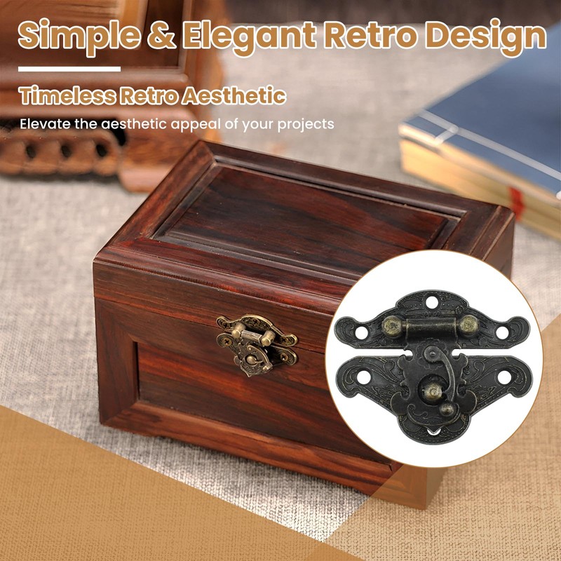 30 Pcs Retro Jewelry Box Hinges and Latches Set, Antique