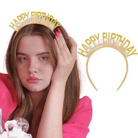 Outyua Birthday Crown Birthday Girl Headband Tiara for Women Happy Birthday Accessories for Girls