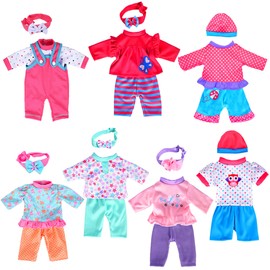 ebuddy Doll Clothes 7sets Doll Playtime Outfits Clothes Hat Headband for 10 Inch Baby Dolls 12 Inch Baby Dolls