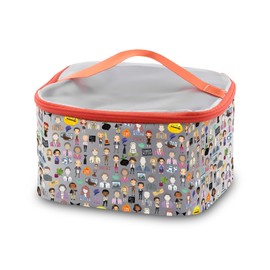 PXTIDY Office Tv Show Makeup Bag Michael Dwight Fans Gift Idea Boss Gift Office Characters Travel Toiletry Bag for Women