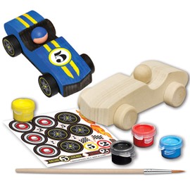 Works of Ahhh... Mini Craft Set - Race Car Build & Paint Family Craft Set