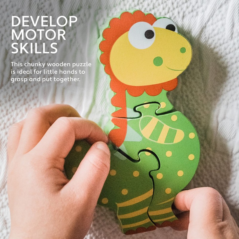 Dinosaur Mini Wooden Puzzles - My First Puzzles, Jigsaw Puzzle