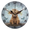 ALAZA Highland Cow Baby Wall Clock Non Ticking Decorative Desk
